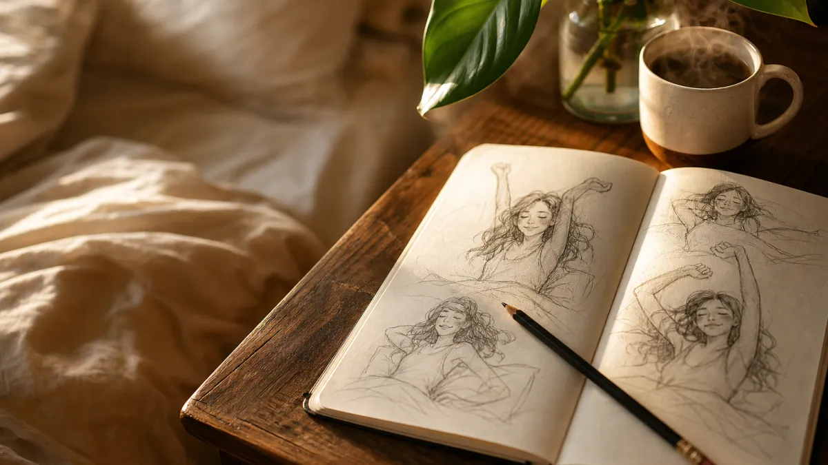 Dessin bd : dessiner une fille qui se réveille avec naturel